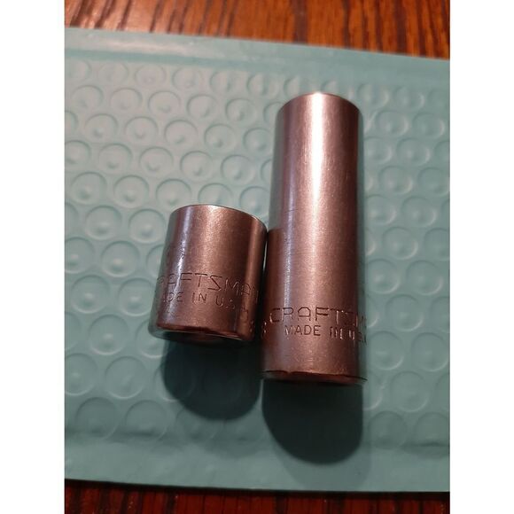 Vintage Craftsman Lot 2 5/8" 12 Point 3/8" Drive Shallow Deep Well Sockets Tools - Picture 1 of 4